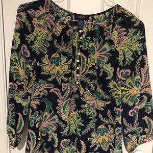 Chaps Blouse-Paisley